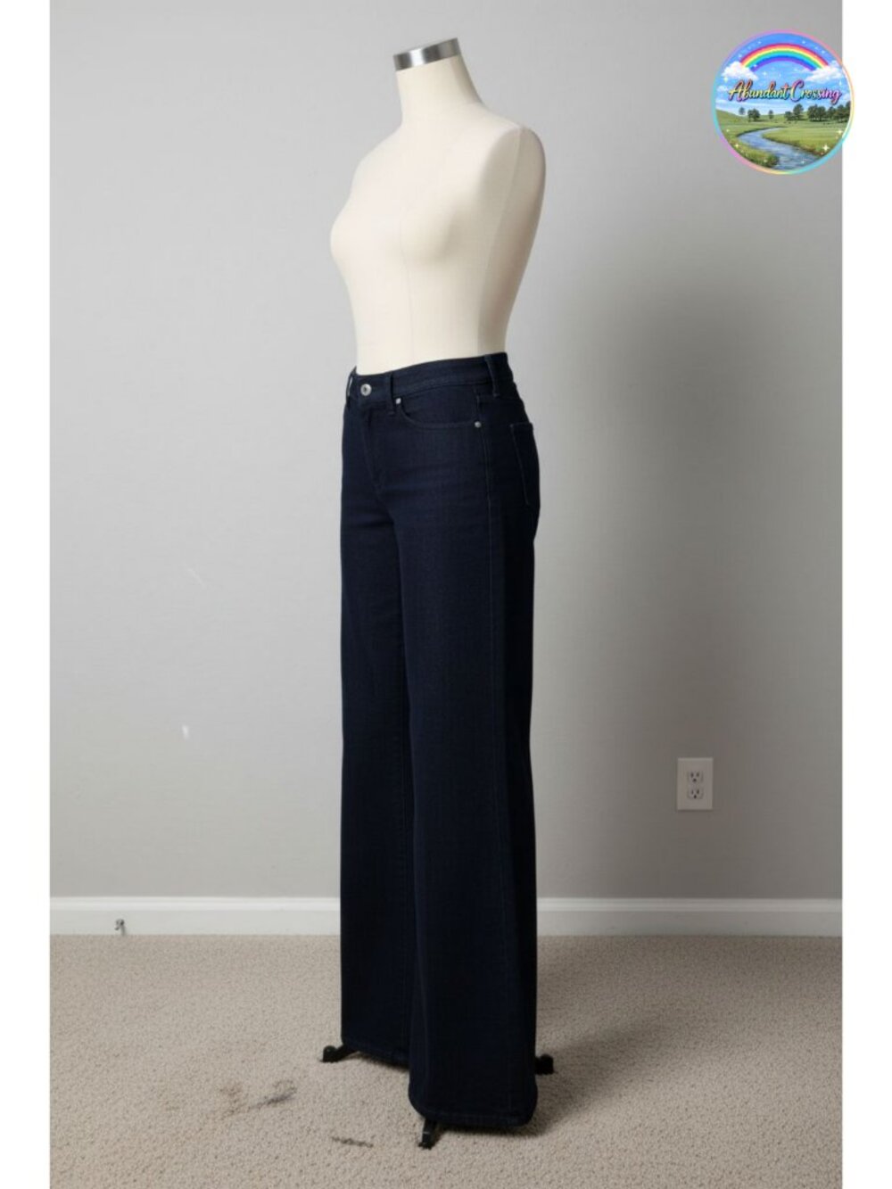 Trouser Jeans Mid Rise Ankle Stretch Cotton Blend Lift Tuck